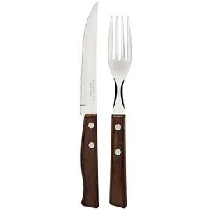 Comparateur de prix : Tramontina - Couverts à steak tradicional 12 pcs. Inox et bois.