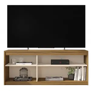 CAEMMUM Beaux Meubles Pas Chers - Meuble tv 55 Pouces Chêne et Blanc 4 Niches pas cher