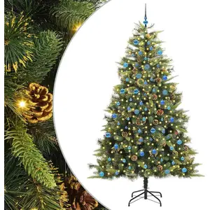 Syfax Sapin de Noël artificiel avec branches pliables et cônes 240 cm pas cher