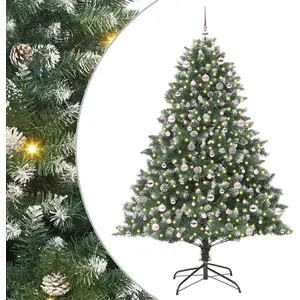 Arbre de Noël artificiel avec 300 LED avec support Vert 240 cm