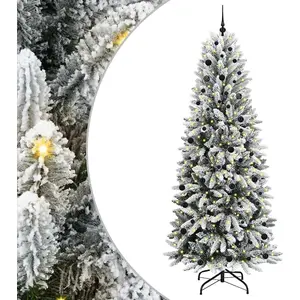 Arbre de Noël artificiel avec 300 LED avec support blanc 240 cm