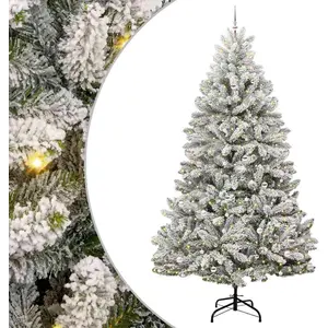 Syfax Sapin de Noël artificiel Vert et blanc 300 cm PVC et métal pas cher