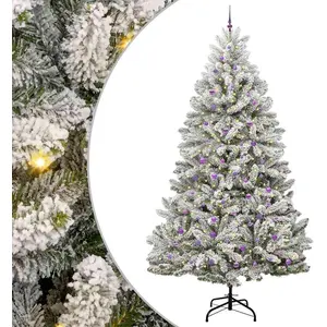 Syfax Sapin de Noël artificiel Vert et blanc 300 cm PVC et métal pas cher