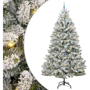 Syfax Sapin de Noël artificiel Vert et blanc 300 cm PVC et métal pas cher