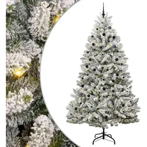 Syfax Sapin de Noël artificiel Vert et blanc 300 cm PVC et métal pas cher