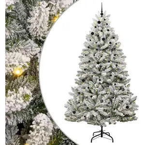 Syfax Sapin de Noël artificiel Vert et blanc 270 cm PVC et métal pas cher