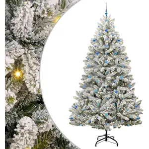 Syfax Sapin de Noël artificiel Vert et blanc 270 cm PVC et métal pas cher