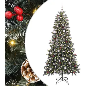 Syfax Arbre de Noël artificiel vert 240 cm PVC, plastique et acier pas cher