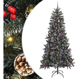 Syfax Arbre de Noël artificiel vert 240 cm PVC, plastique et acier pas cher