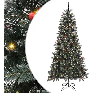 Syfax Arbre de Noël artificiel vert 240 cm PVC, plastique et acier pas cher