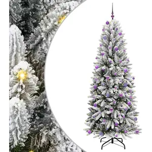 Arbre de Noël artificiel avec 300 LED avec support blanc 240 cm