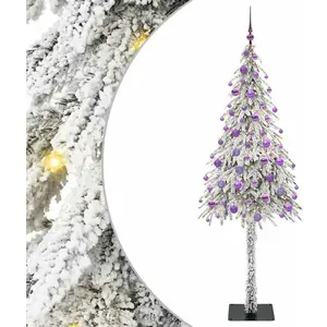 Sapin de Noël avec 300 LED Blanc 180 cm PE et acier pas cher