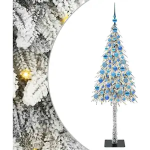 Sapin de Noël avec 300 LED Blanc 180 cm PE et acier pas cher