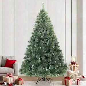 Sapin de Noël artificiel moderne pliant neige floquée blanc pas cher