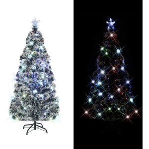 Sapin de Noël avec éclairage et support 150 cm fibre de verre pas cher