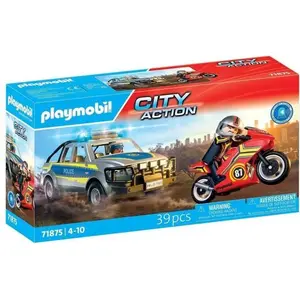 PLAYMOBIL 71875 Pick-up de police, moto & 2 personnages, Les policiers...Vendu parkaufland