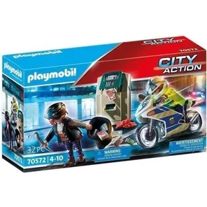 PLAYMOBIL 70572 Policier en moto et voleur, City Action, Les policiers... pas cher