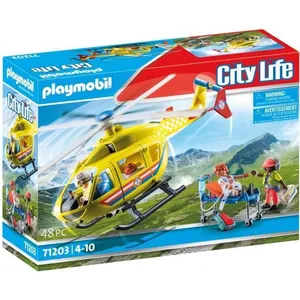 PLAYMOBIL 71203 Hélicoptere de secours, Figurine, City Action Les Seco...