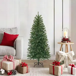 Arbre de Noël artificiel vert 120 cm PVC, PE et acier pas cher