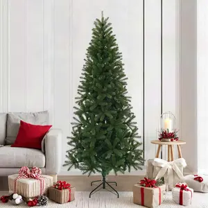 Arbre de Noël artificiel vert 210 cm PVC, PE et acier pas cher