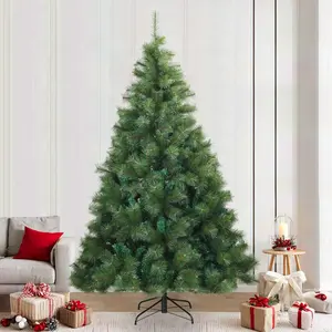 Arbre de Noël artificiel pliable Vert 240 cm PVC, acier