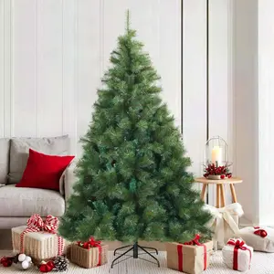 Arbre de Noël artificiel pliable Vert 180 cm PVC, acier pas cher