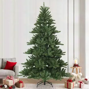 Arbre de Noël artificiel pliable Vert 240 cm PVC, acier pas cher