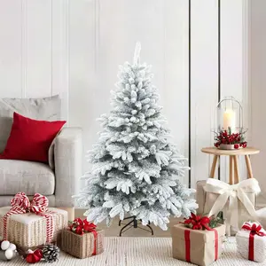 Sapin de Noël artificiel moderne pliant neige floquée blanc pas cher
