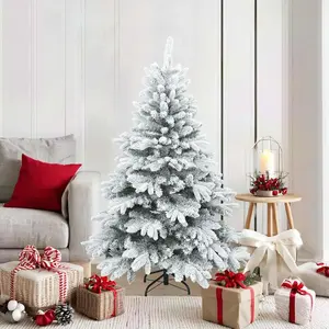 Sapin de Noël artificiel moderne pliant neige floquée blanc pas cher