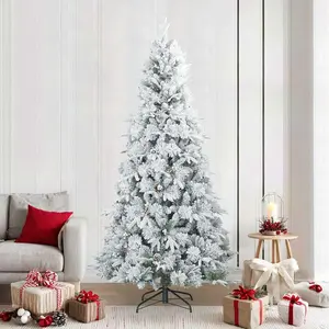 Sapin de Noël artificiel à charnière recouvert de neige blanc 240 cm pas cher