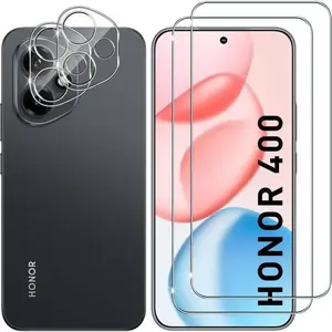 Verre Trempé pour Honor 400 2+2 Pièces Protection écran + Caméra Arriè...