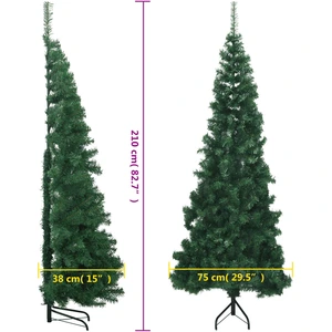 Sapin de Noël artificiel d'angle Vert 210 cm PVC pas cher