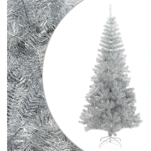 Arbre de Noël artificiel avec support Argent 240 cm PET pas cher