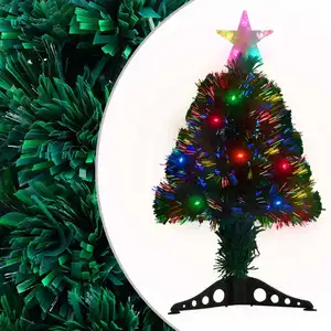 Arbre de Noël avec éclairage et support 64 cm fibre de verre pas cher