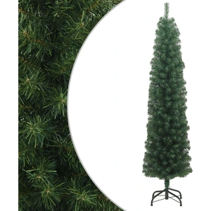 Sapin de Noël artificiel élancé avec support Vert 180 cm PVC pas cher
