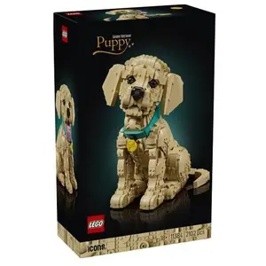 LEGO Icons Chiot Golden Retriever 11384, kit de construction pour adul... pas cher