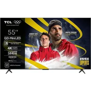 TV QLED MiniLED TCL 55C6K, 55 pouces (140 cm), 4K UHD, 144 Hz, Google ... pas cher