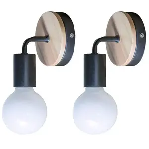 STOEX 2PCS Applique Murale Vintage E27 Lampe Murale Rétro Applique Murale En... pas cher