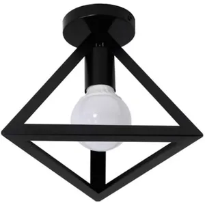 STOEX Plafonnier Triangulaire En Métal Lampe De Plafond Moderne E27, Noir Pour Loft, Café, Bar, Restaurant pas cher
