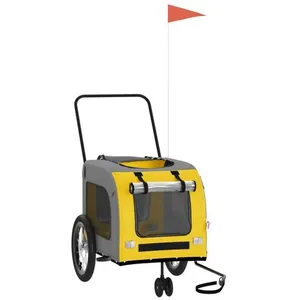 Remorque de vélo pour animaux - SALUTUYA - BD4732 - Jaune et gris - Ti...