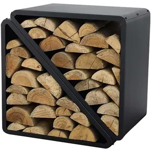 Acier Étagère à bois de cheminée Stockage de bois noir - Westmann pas cher