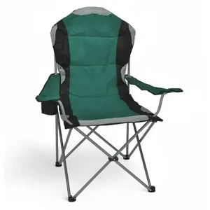 Spetebo Regie Chaise pliante deluxe - verte - Chaise de camping et de pêche av... pas cher