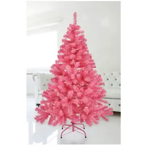 Spetebo Arbre Artificiel 150cm de Noël en Rose - avec Support en métal pas cher