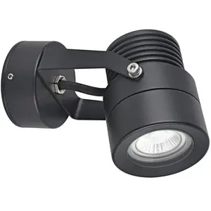 LCD Spot mural extérieur 5119, noir, Ø 7 cm, métal, IP54, GU10Vendu parluminaire