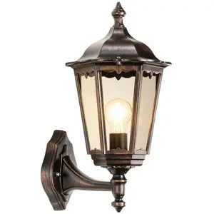 LCD Applique 1120 lanterne pied noir-cuivréVendu parluminaire