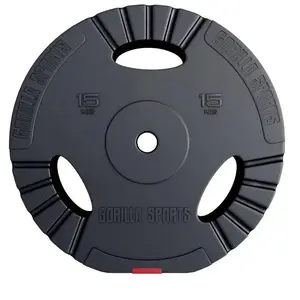 Comparateur de prix : GORILLA SPORTS Disques en plastique avec poignees   31 mm   de 1 25 kg a 15 kg   poids   15 kg