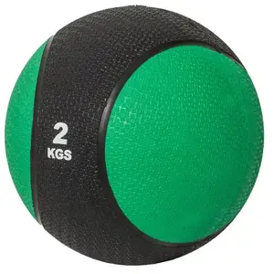 Médecine ball de 2 KG - GORILLA SPORTS - vert foncé/noir - fitness fonctionnel