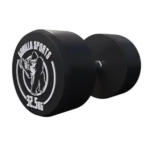 Gorilla Sports Dumbbell haltère poids 2,5 kg à 40 kg noir / rouge 32.5kg pas cher