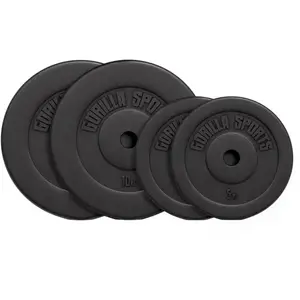 Comparateur de prix : Gorilla Sports Disques de 1,25 KG à 15 KG ou lots de 30 KG noir 30kg (4x7.5kg)