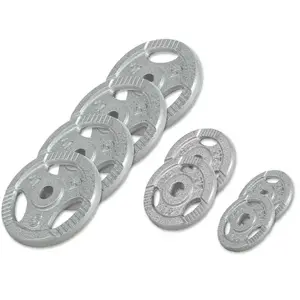 Comparateur de prix : Lot de poids en fonte grip de 27,5kg (4x5kg, 2x2,5kg et 2x1,25kg) en d...